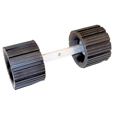 Ribbed Roller Dumbell with Straight Bar Image 10