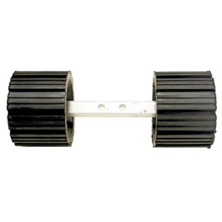 Ribbed Roller Dumbell with Straight Bar