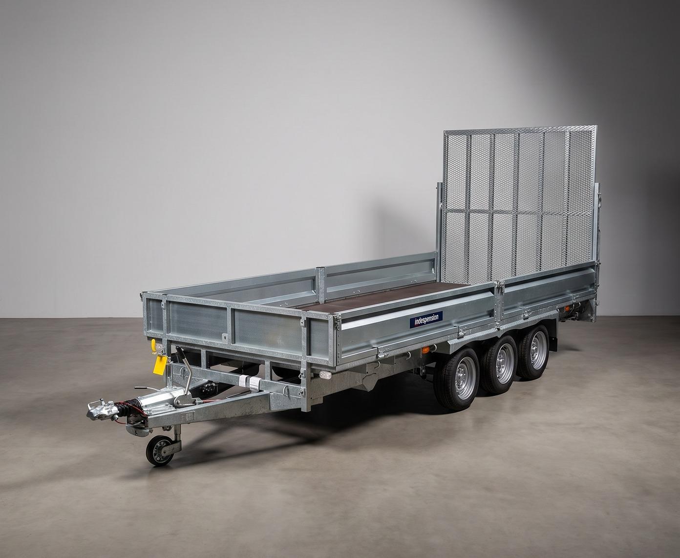 Indespension Braked 16' x 6'6" Triple Axle Flatbed Trailer