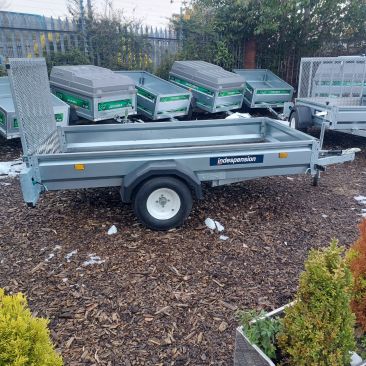 Indespension Unbraked 8' X 4' Extended Single Axle Trailer - With Ramptail