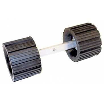 Ribbed Roller Dumbell with Straight Bar 