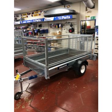 Used Indespension Unbraked 8' x 4' Trailer with Ramp Tail and Mesh Kit  SE07084RX-1-1-1