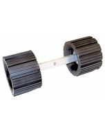 Ribbed Roller Dumbell with Straight Bar 